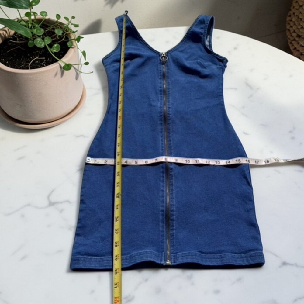 7th & Hudson Women's Size Small Full Zip Denim Mini Dress Blue - Picture 3 of 12